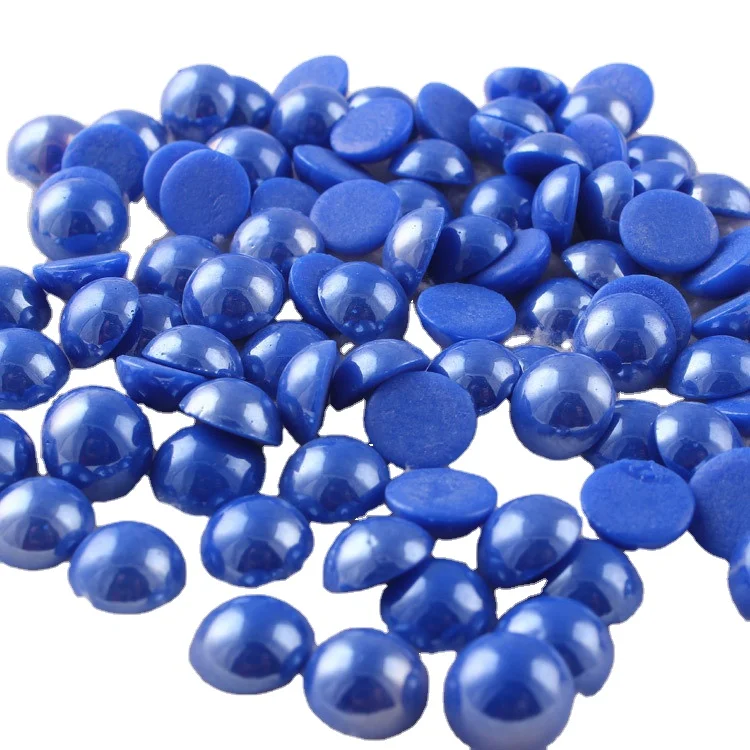 High quality fashion color half cut ceramic glue pearl beads wholesale