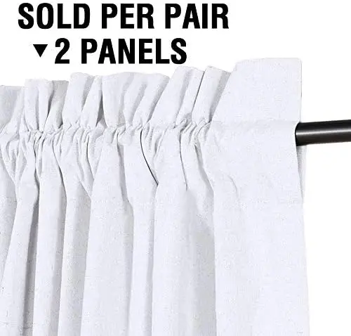 Современные теплоизолированные белые однотонные занавески из льна для отеля и гостиной