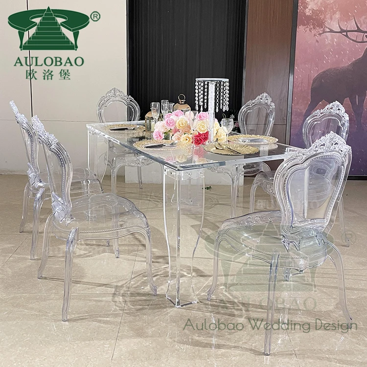 New Design Restaurant Wedding Transparent Acrylic Dining Tables