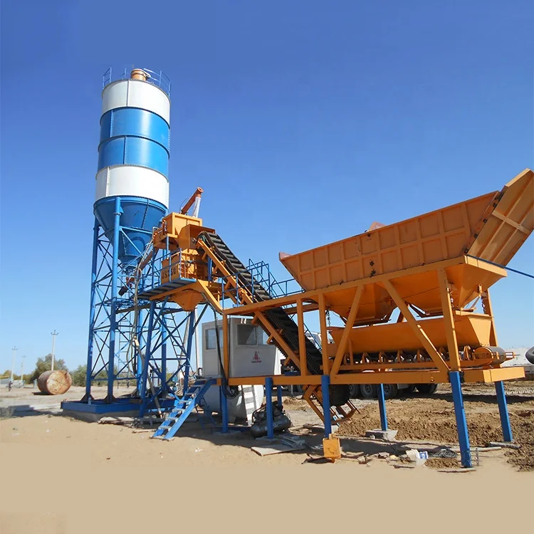 35m3/h Mobile Precast Dry  Portable Ready Mix Concrete Plant
