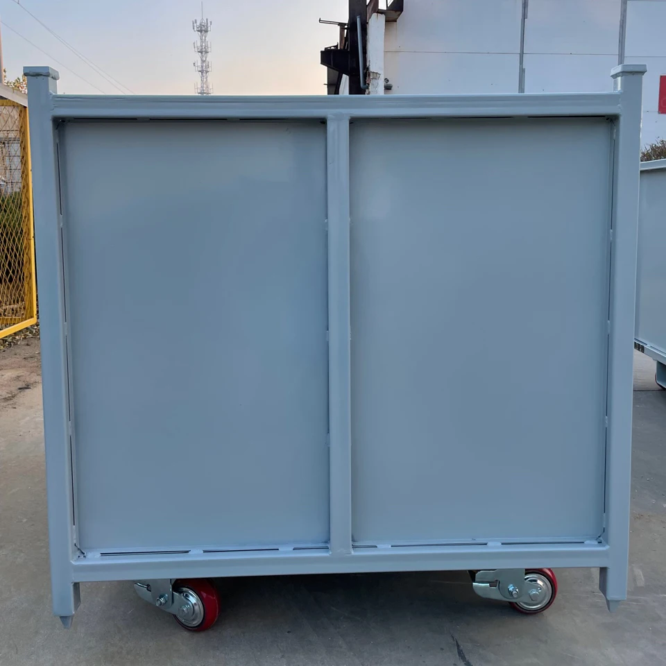 Industrial CASE CARTER OEMWarehouse Metal Stack Collapsible Storage Cage Container Foldable Stackable Folding Steel Pallet Box