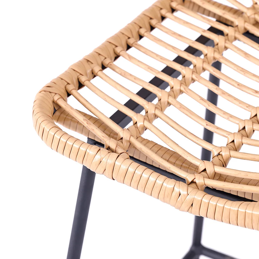 2024 Hot sale man-made rattan high chair PE rattan bar stool outdoor furniture rattan chair