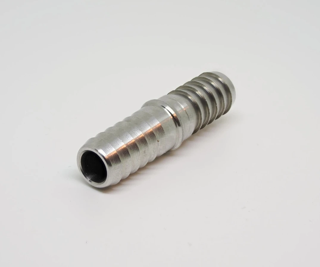 beverage dispenser fitting stainless steel stem hose 1/4 barb X 1/4 barb fittings