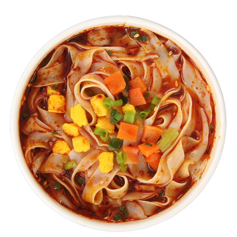 Convenient Halal Instant Wide Sliced Noodles Chinese Spicy