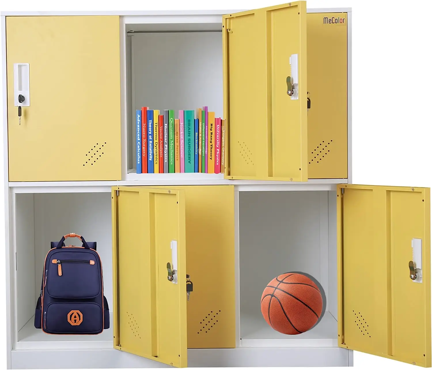 6 Door Metal Storage locker  Fashionable Mini Bedroom Cabinet for playground