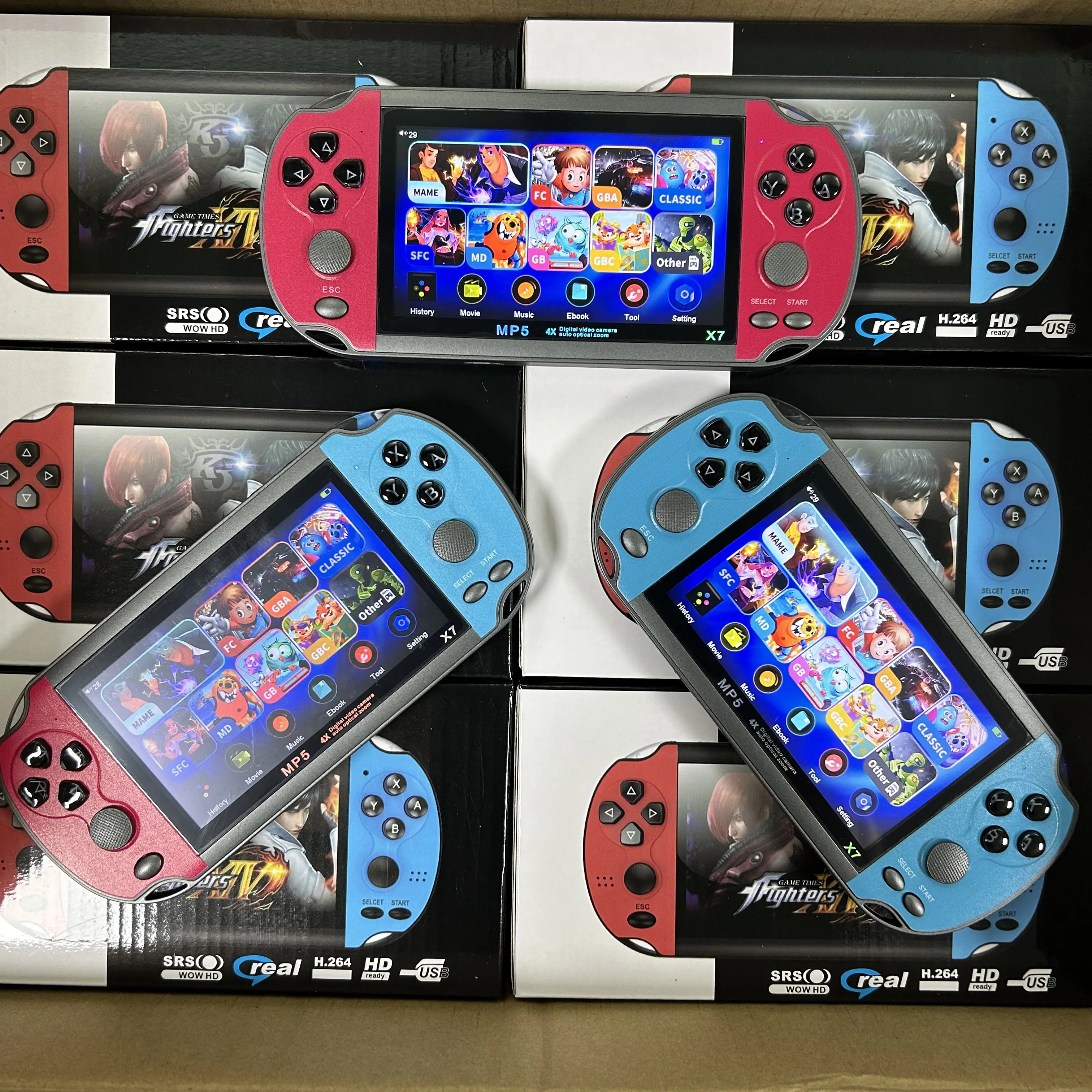 Portable Retro X7 Game Console Handheld 4.5 Inch Screen Real Camera Video Games Consoles Game Player