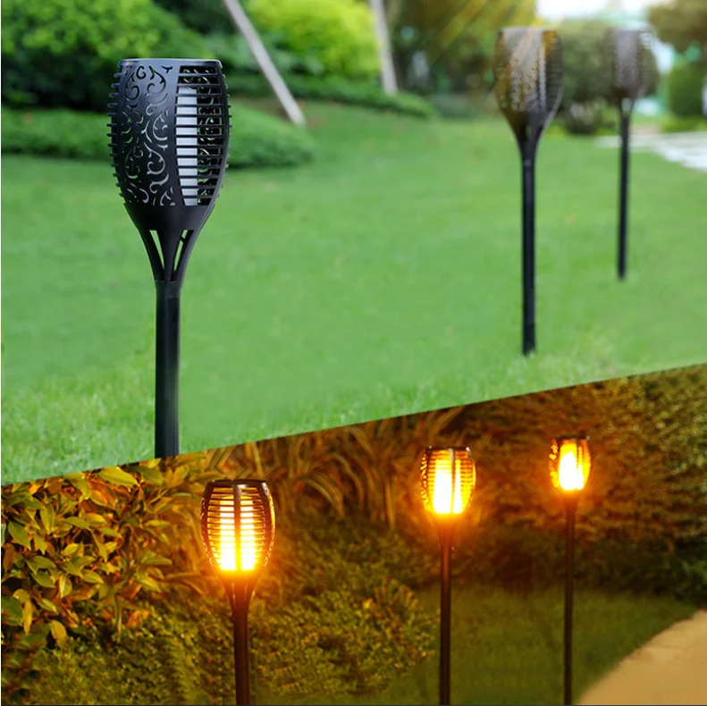 12LED MINI Torch Lights Realistic Dancing Flames ABS IP65 Waterproof Outdoor Lawn Led Solar Garden Light