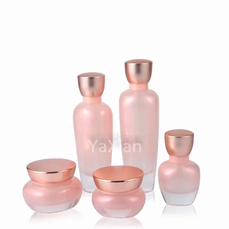 Hot sale luxury skincare packaging set glass bottle face cream lotion bottle cosmetic bottles and jars set