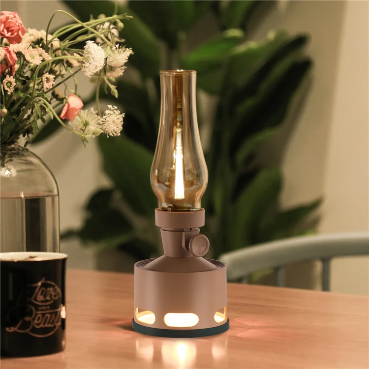 Wholesale factory Price Portable LED Light rechargeable glass shade LED table lamp for bar and restaurant dinning room