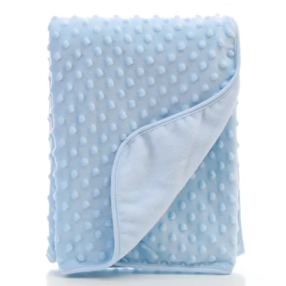 Super Soft Minky Dotted Plush Double Layer Baby Blanket, customized sizes