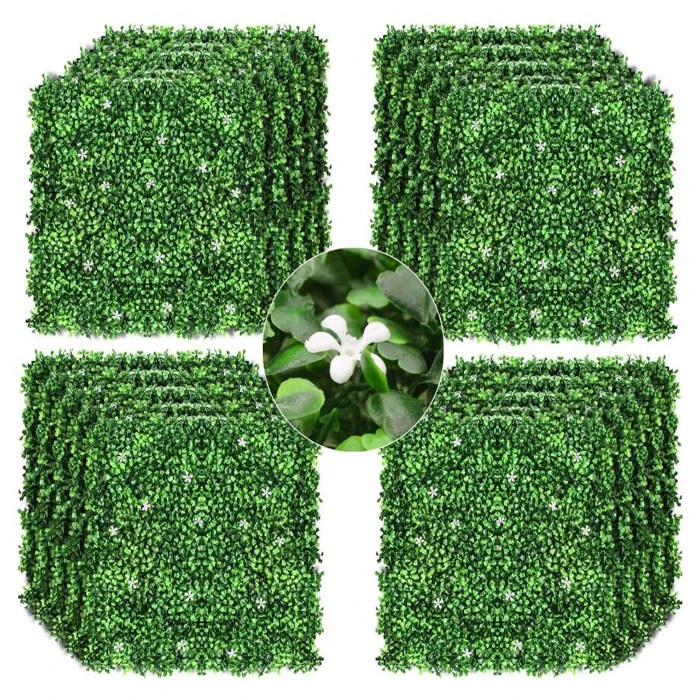 Wholesale Plastic Topiary Plant Vertical Garden Artificial Boxwood Hedge Green Grass Wall Panels For Outdoor Decoration