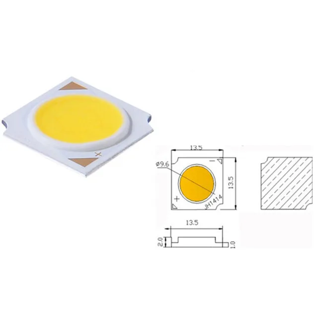 13.5 x 13.5 mm  1411mm optical 3W to 15W cob high power led chip