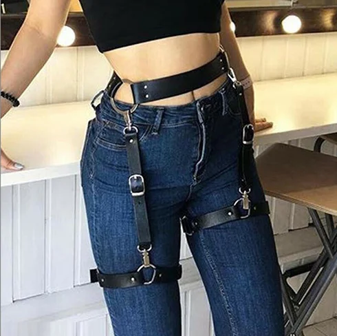 New genuine leather Shirt garters black Sexy Party Dress for Women Adjustable Sock Garter Holder belt