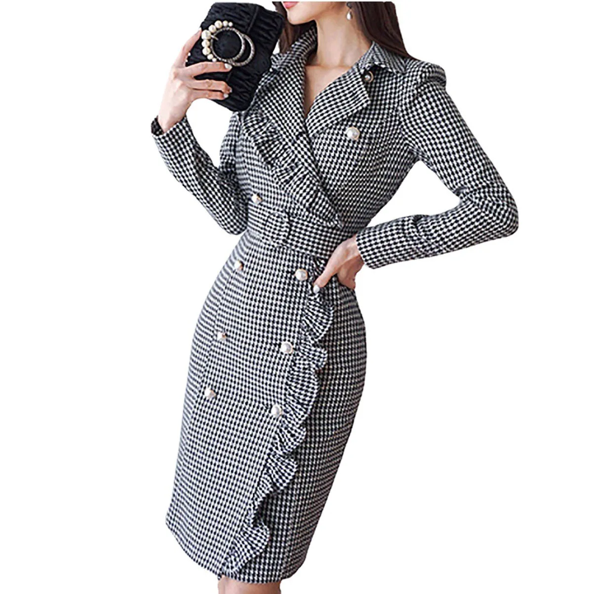 Европейские и американские темпераментные Деловые женские деловые платья миди с поясом для женщин