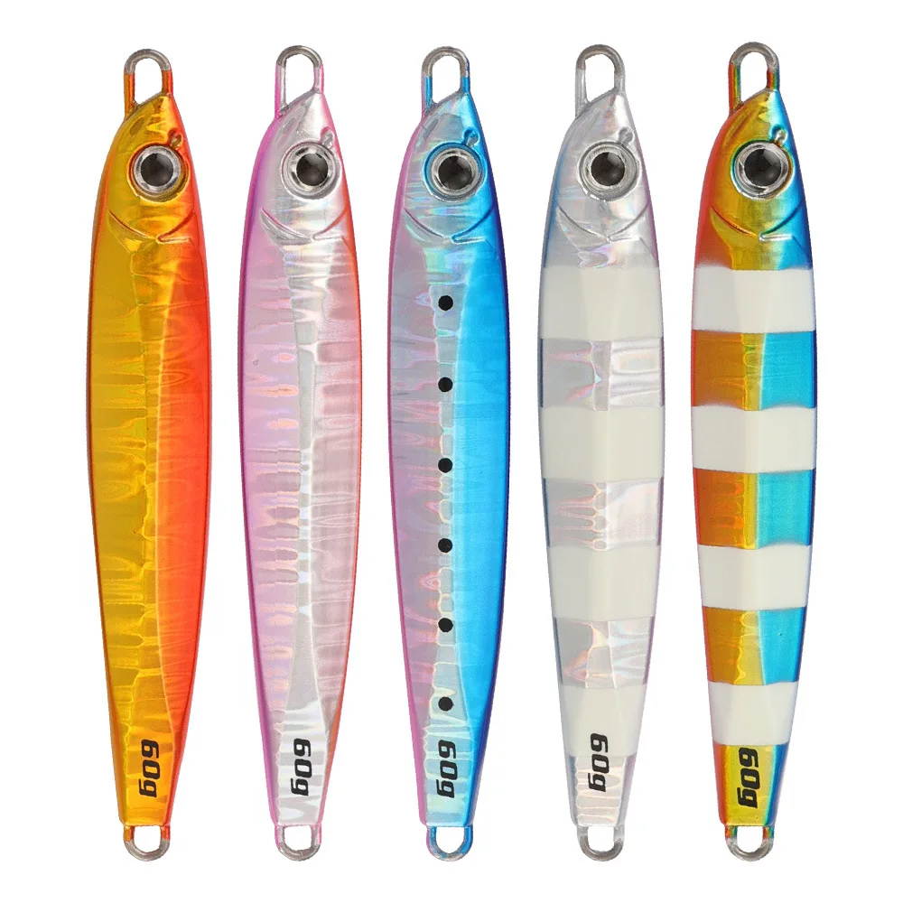 Luminous Shore Jigging Fishing Lure 20g 30g 40g 60g Metal Casting Swimming Bait Se Uelos De Pesca Lifelike Slow Pitch Jigs Lures