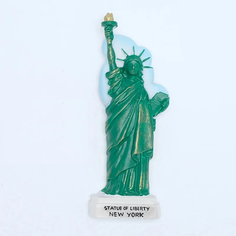 WD  USA Travel souvenirs customized resin refrigerator magnets  Statue of Liberty Eagle Flag Creative 3D Resin fridge magnets