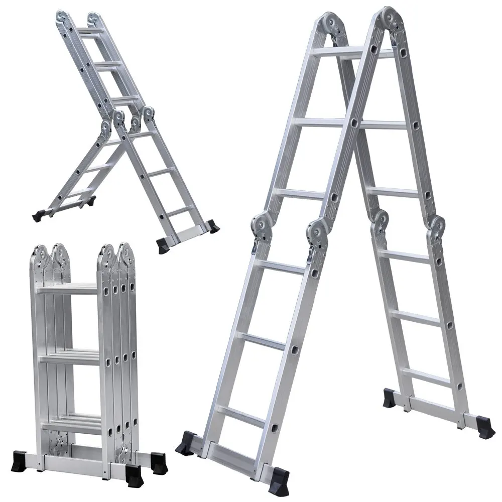 Multo Purpose Ladder Escaleras De Aluminio 4x3 Aluminum Step Ladders Domestic Ladders EN131 12 Steps 2 Years 94*35*25CM 356*35CM
