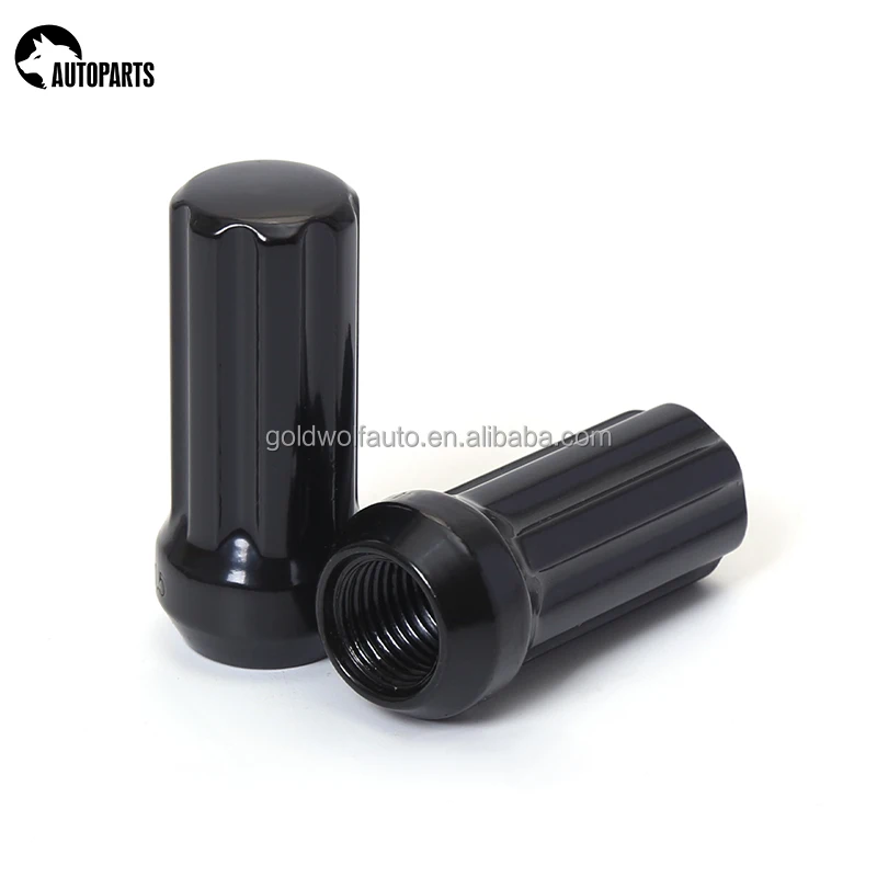 24pcs black lug nut 1pc socket 7 spline wheel nut