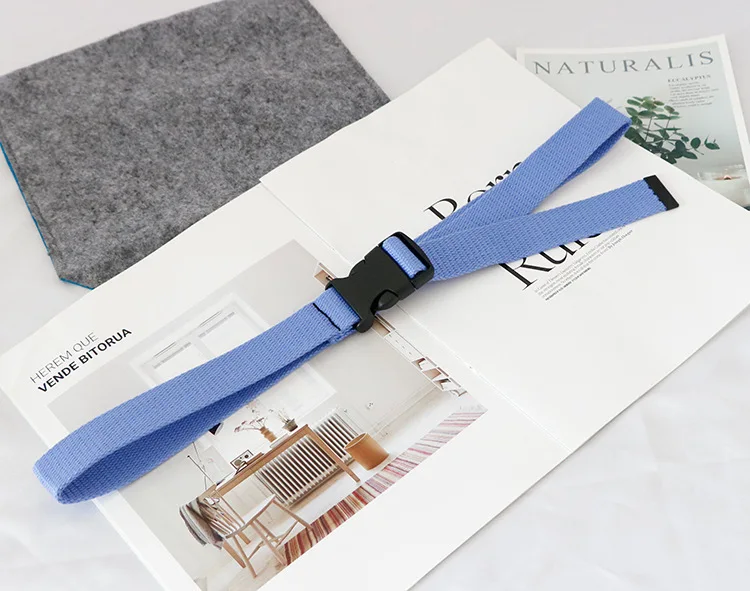 
Canvas belt female solid color seamless versatile adjustable Korean style student belt 