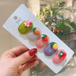 Girls Children Cute Set Shiny Candy Leather Baby Kids Tictac Hairclips Matte Suede Tic Tac Hair Clips Snap Clips For Hair