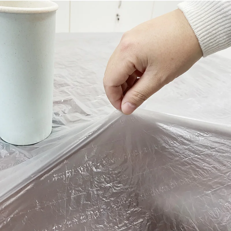 customized waterproof and oilproof party disposable plastic table covers rectangle pe tablecloths with elastic