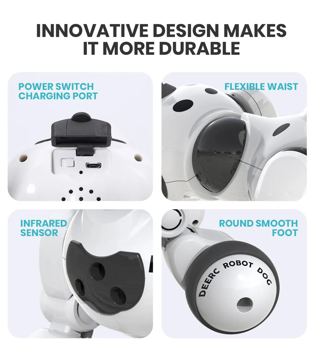 Hot Sale Smart RC Robot Toys pet programming intelligent educational Gesture Sensing RC LED Light dog robot for Kids