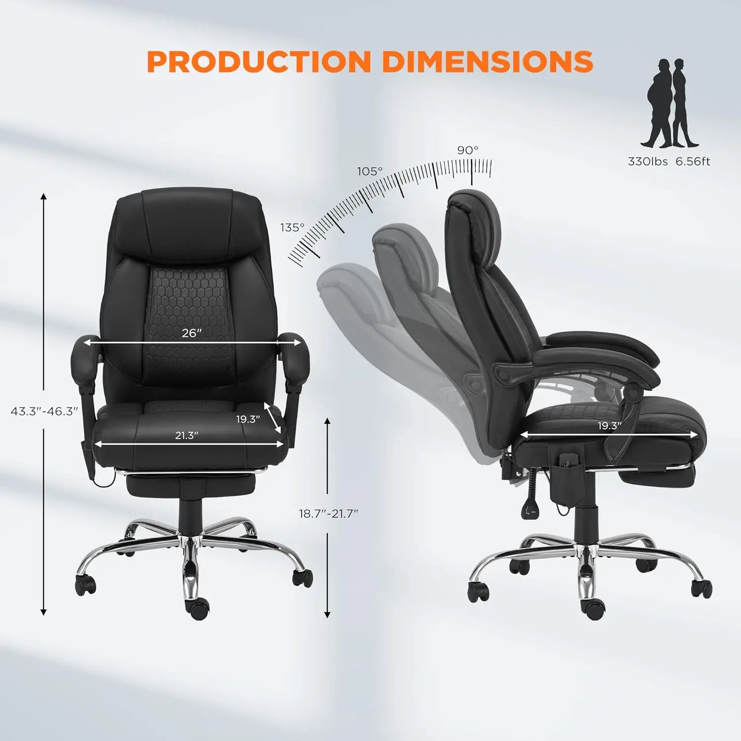 Best Executive Chair Black Reclining Ergonomic Home Office Furniture Revolving Lifting Massage Office Chair with Heat Footrest