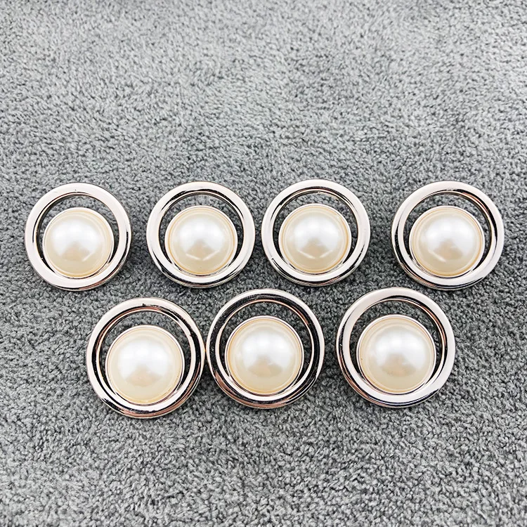 Plastic Shank Button for Garment Clothing Accessories Fit Sewing Scrap booking Garment DIY Decoration Sliver Pearl Buttons