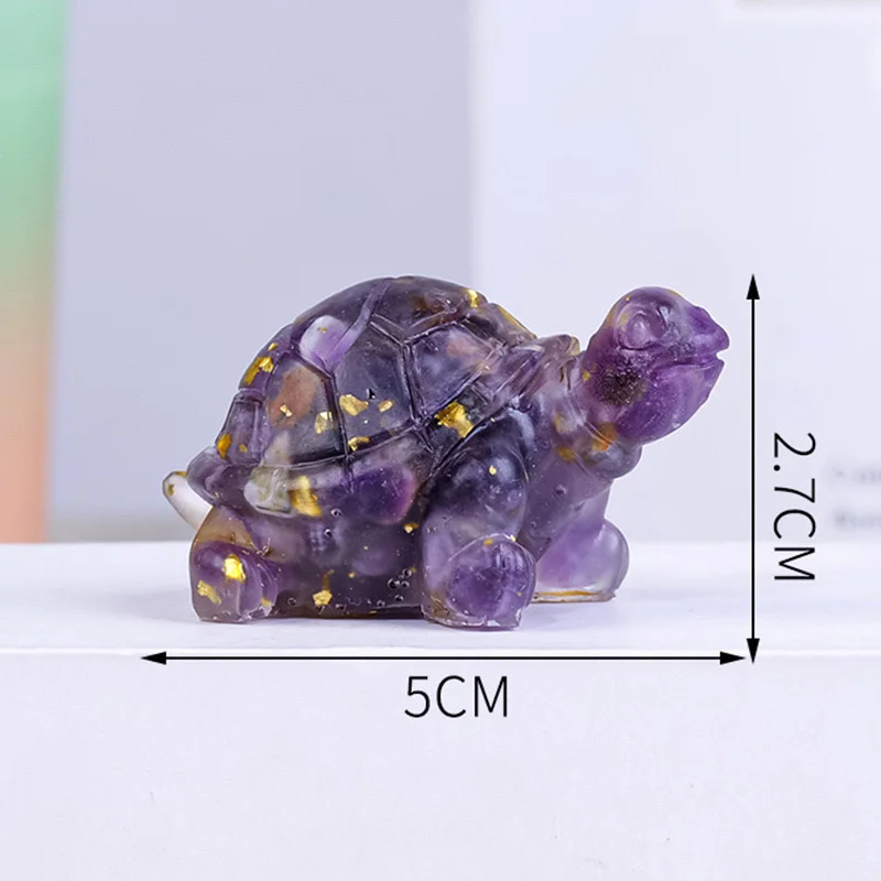 Natural Crystal Chips Stones Resin Tortoise Crafts Crystal Ornaments Resin Crafts Home Decoration Gifts