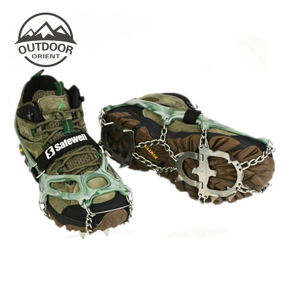 13 teeth Crampons Ice Snow Grips Traction Cleats Shoes Grips with Anti Slip Spikes Shoes Safe Protect Crampons