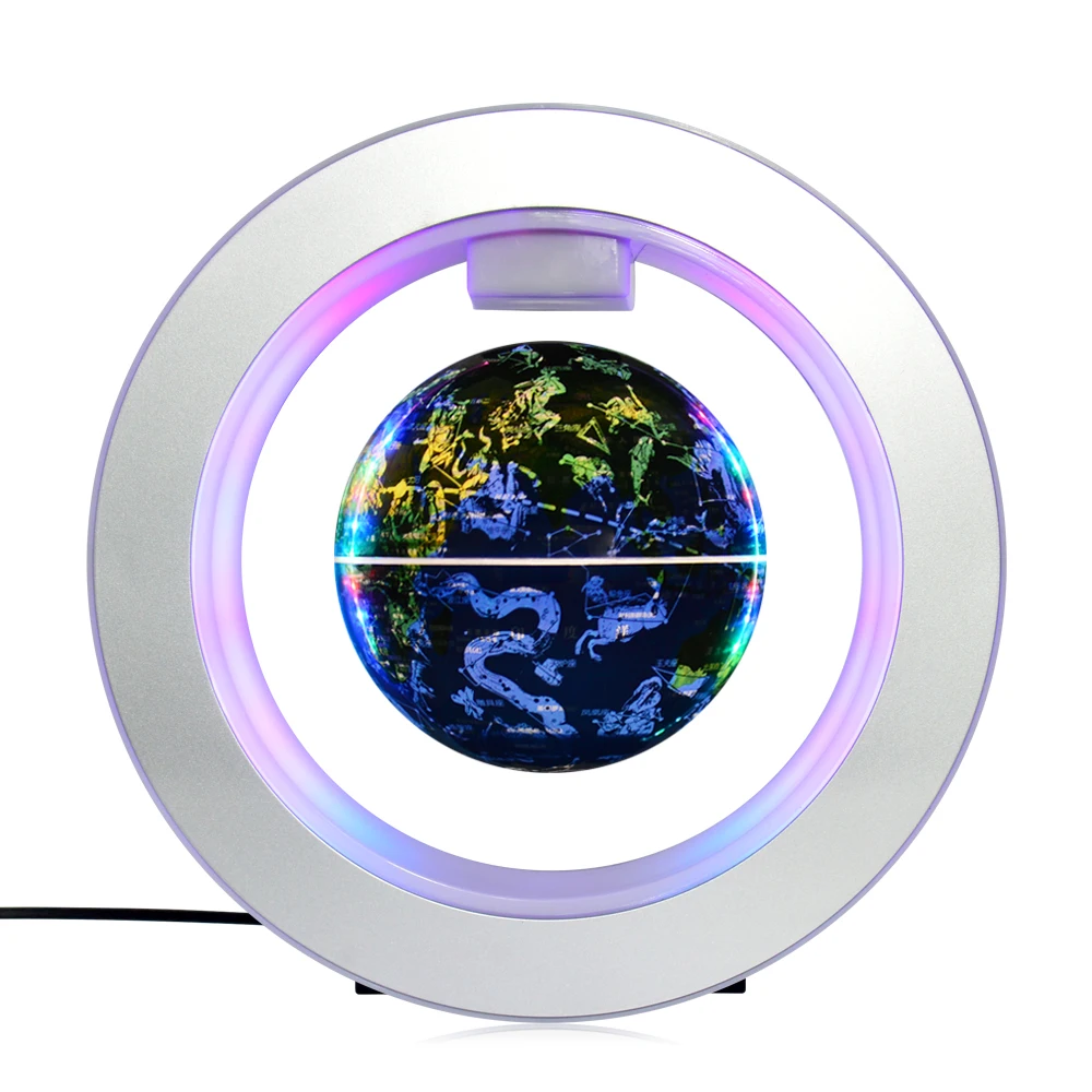 106mm  Plastic Constellation Magnetic Levitating Globe Floating earth globe Rotating World map globe for  home office decor