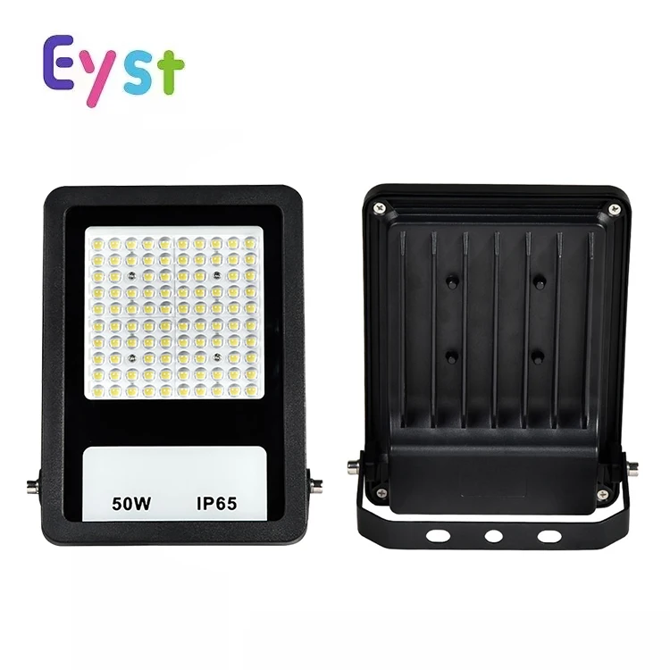 EYST Custom Multi-power Black Waterproof Ip65 Floodlight Die-cast Aluminum Body High Bright Lamp Beads Outdoor Led Floodlight