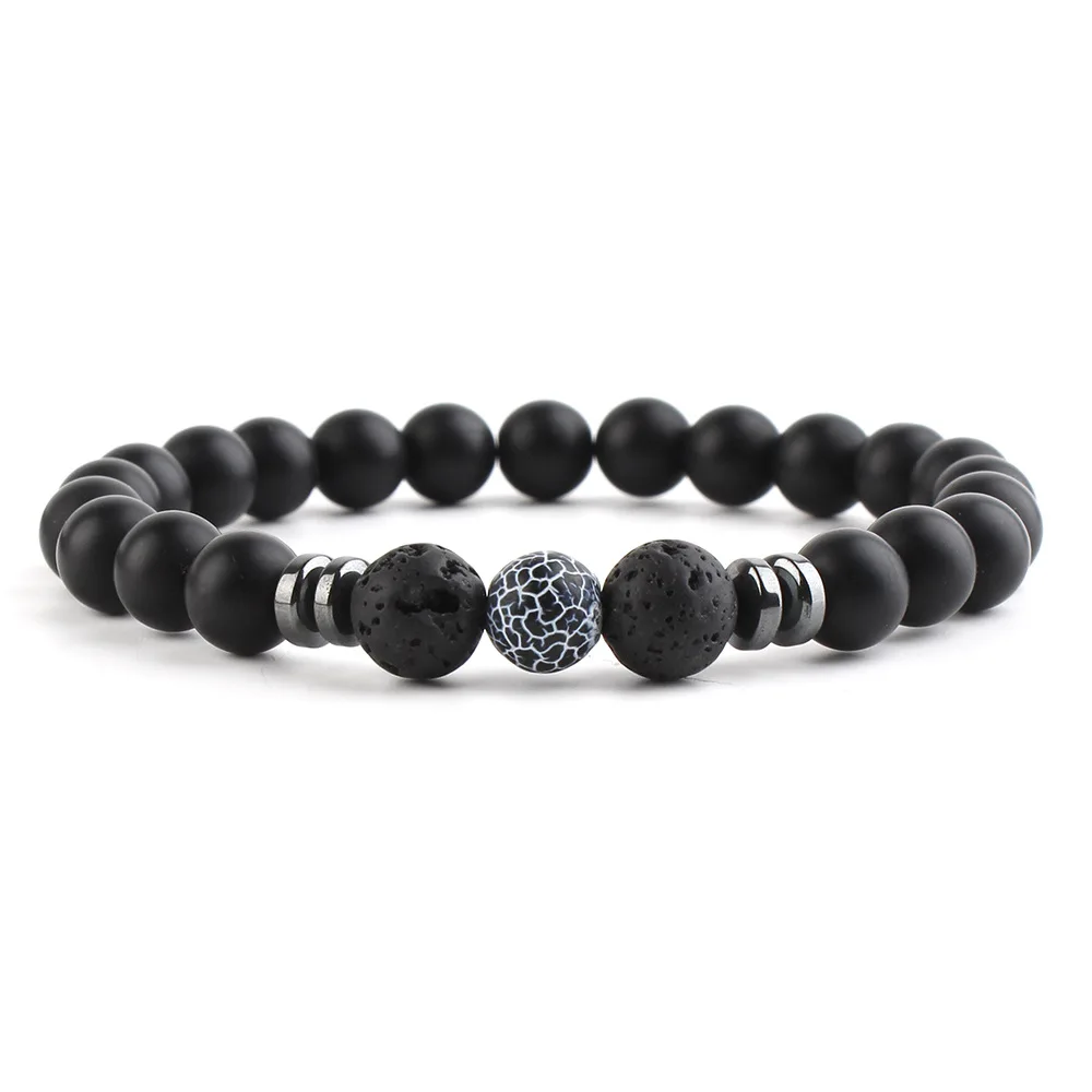 New Arrival 8mm Natural Stone Bracelet Black Chakra Bracelet Lava Stone Bracelet for Men Women