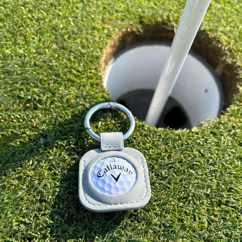 High Quality Key Ring Golf Bag Tag Ball Marker Gift PU Leather Golf Bag Keychain