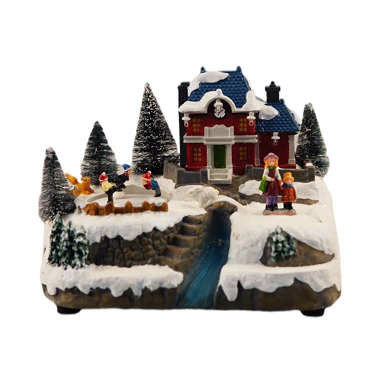 Factory Supplies Christmas Snow Houses With Auto-rotating Resin Crafts Holiday Gift Epoxy Resin Craft  Mold diy  silicon