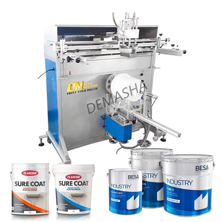 DM Multi Color paint Bucket printing machine Spail bucket silk Screen Printing Machine for Gallon Pail