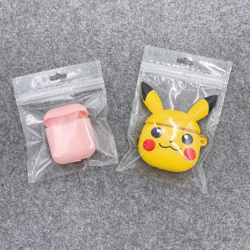 Custom Printing  Phone Case Packaging Bag Mobile Phone Accessories Zipper Bag With Hole Clear mylar bag for airpods