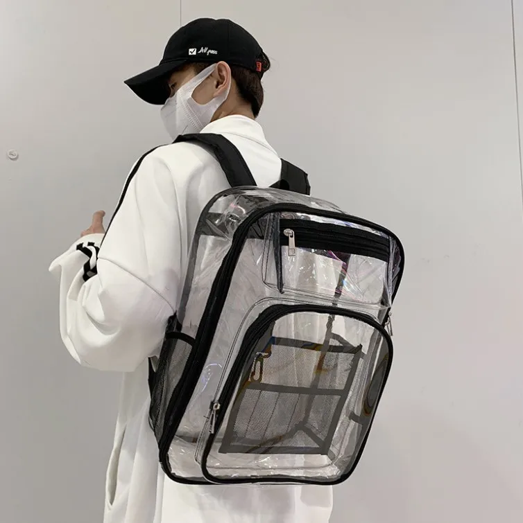 large size School Outdoor Waterproof Clear Transparent Pvc Backpack