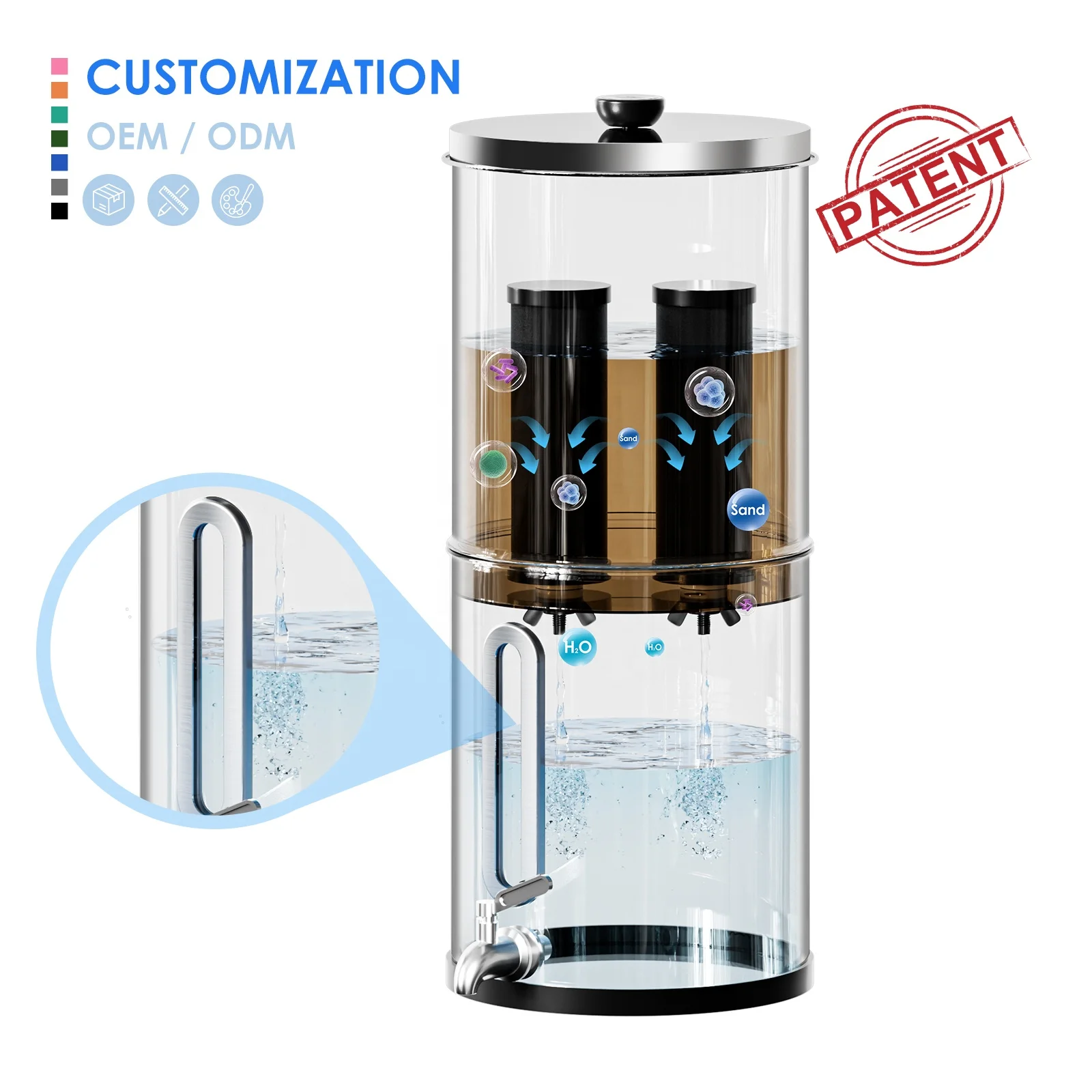 New Design Home Water Filter Gravity Water Filter System