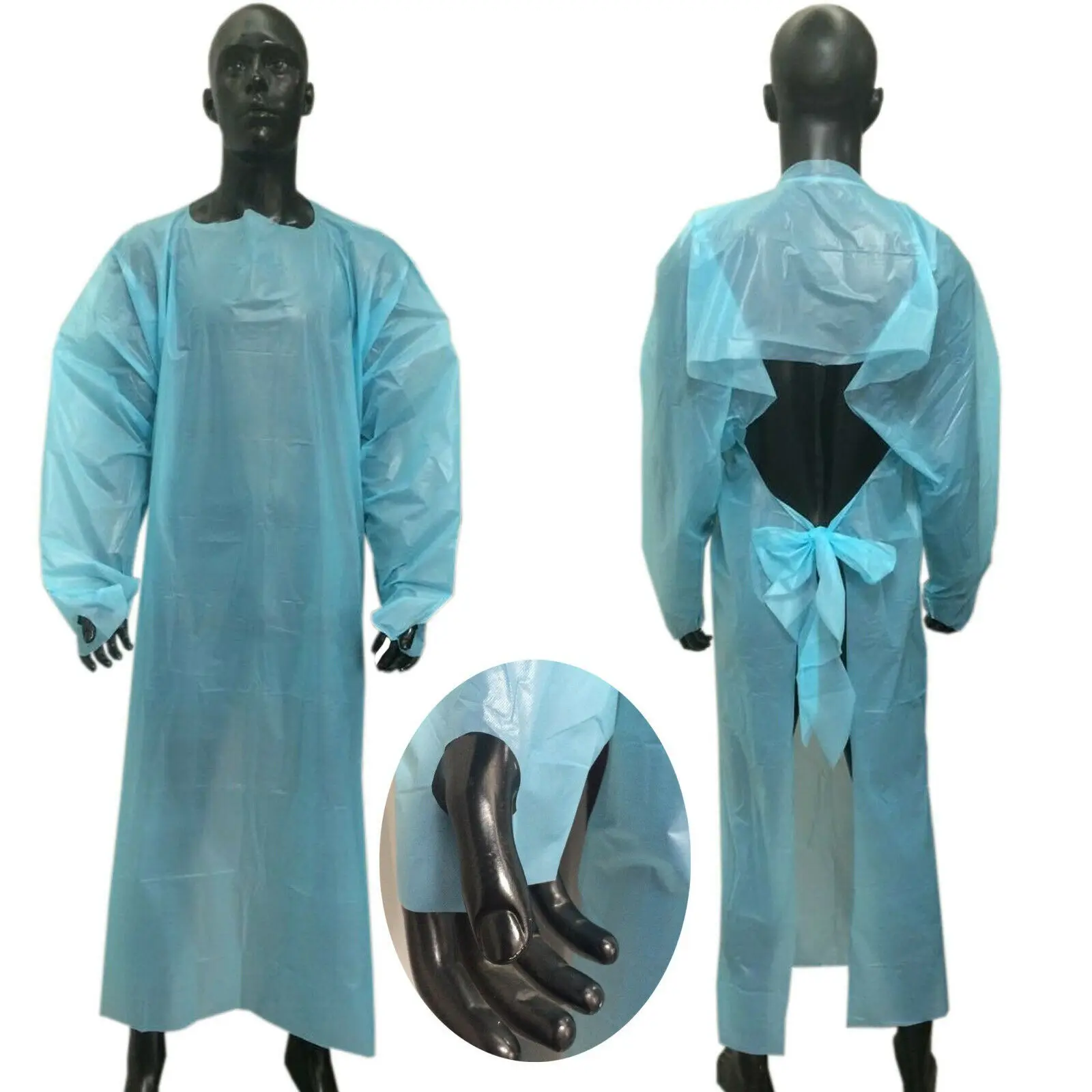 Disposable pe apron High Quality Plastic Gown Long Sleeves Disposable CPE Gown with Thumb Loop