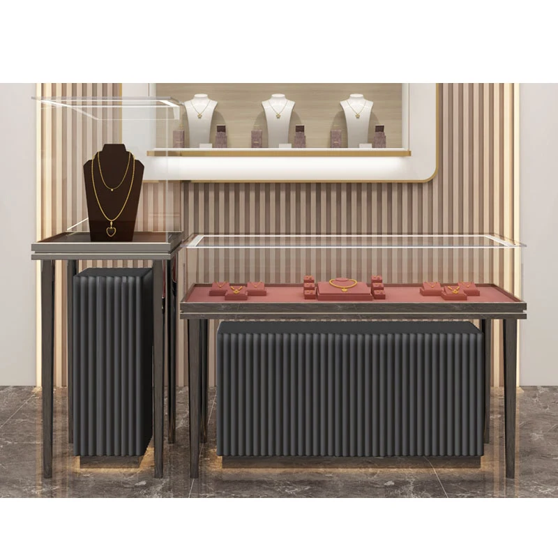 Modern Jewelry Glass Display Showcase Lockable Glass Vitrine Showcase Display Cabinet