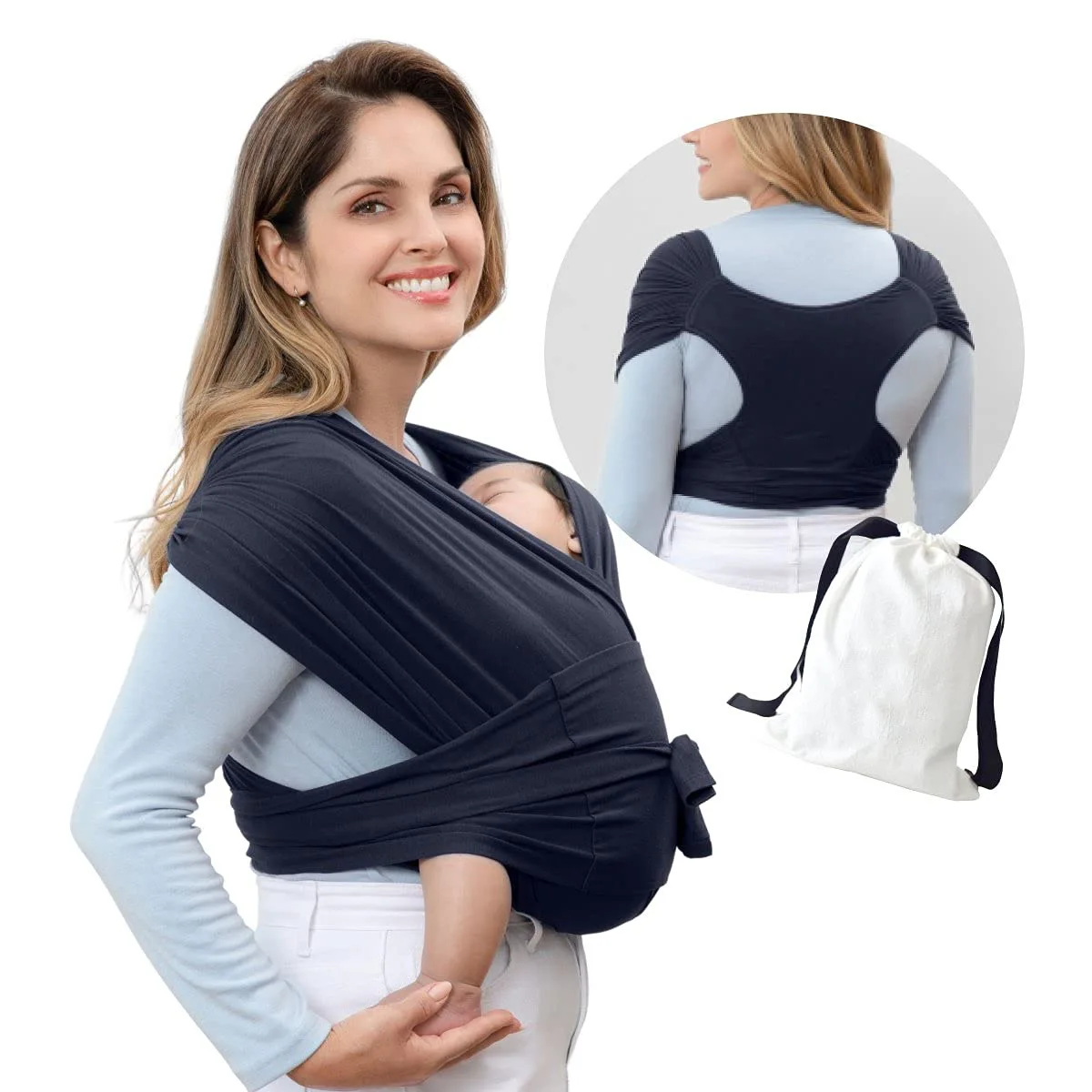 Aoyatex Custom One Size Fit All Hands-free Cotton Infant Baby Sling Wrap Carrier Ergonomic Wraps Baby Carrier Newborn To Toddler