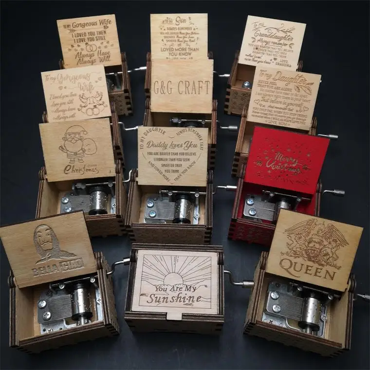 Фабричная поставка, оптовая продажа, деревянная миниатюрная Музыкальная шкатулка