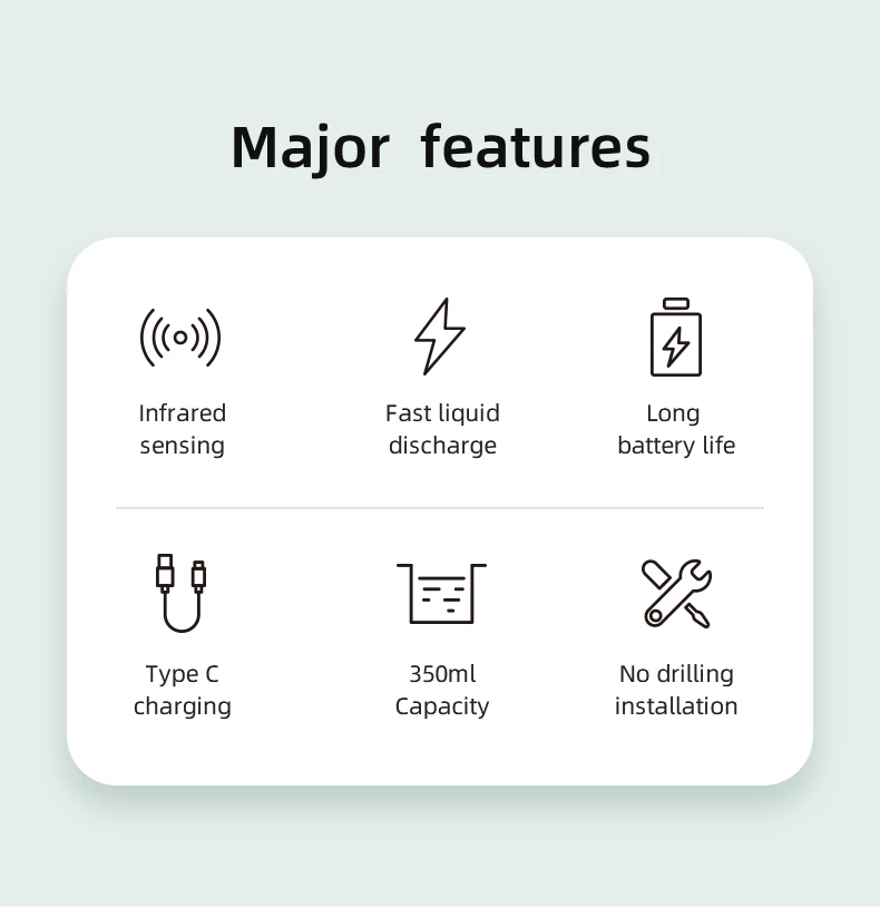 350Ml Home Washroom Sensor Soap Dispenser Foaming Refill Wall Mounted Automatic Smart Soap Dispenser