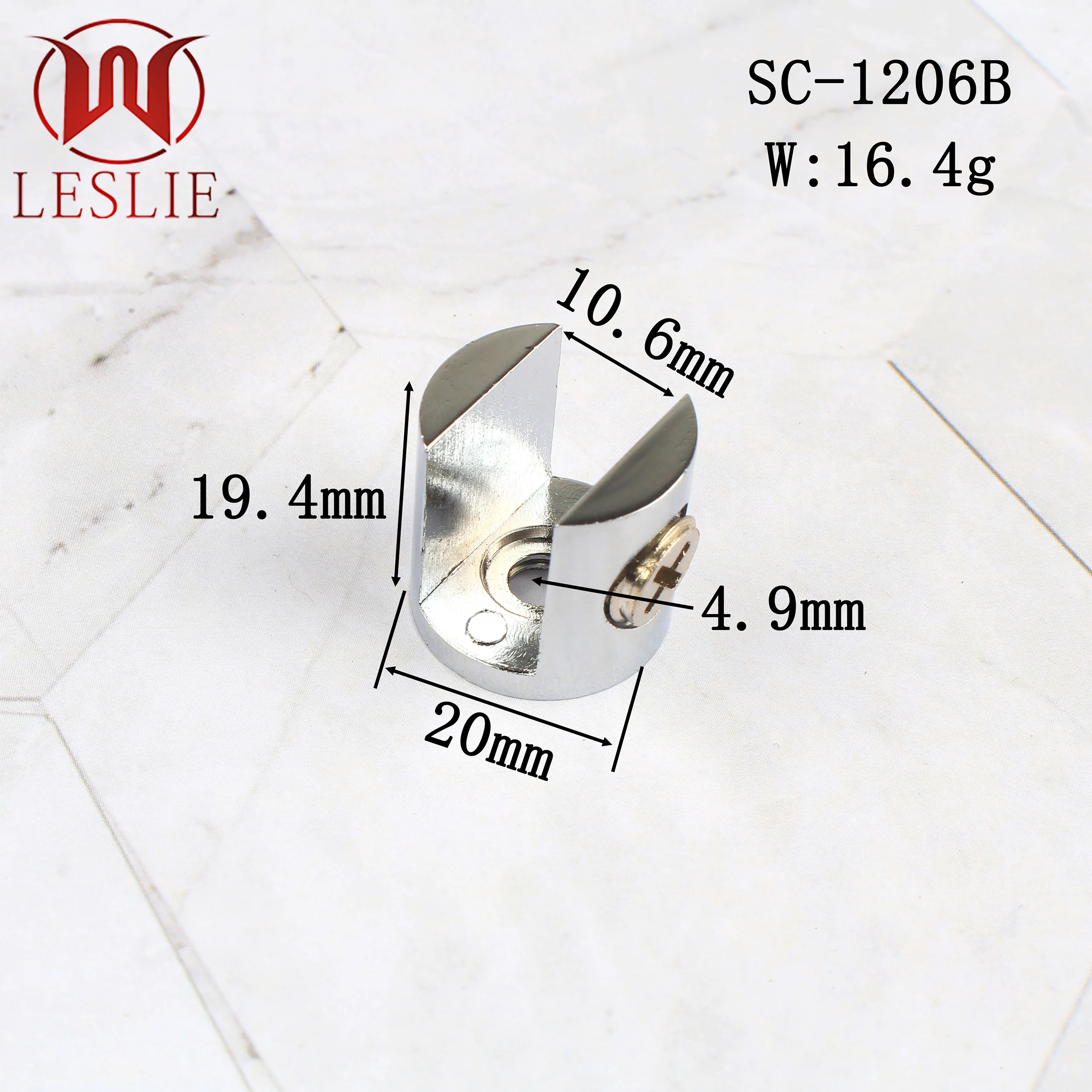 Chrome Bathroom Metal Glass Shelf Clamp Bracket 10MM Glass Bracket