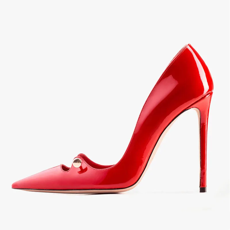 Xinzirain Custom Brands Design Ladies High Heels Elegant Point Toe Comfortable Leather 12cm Women Heel Pumps