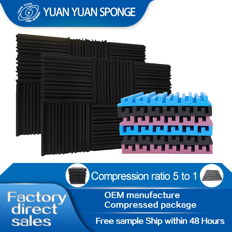 Low Cost Strip Shape Colorful Sound Proof Thick Foam Music Studio Acoustic Panels On Wall