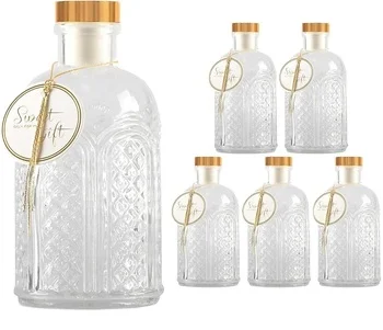 6 oz pack of heavy base glass bottles with gift lables for beer water soda