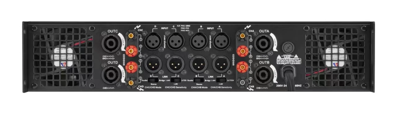 professional music power amplifier sound standard 800watts 4channel speakers amplified dj equipment