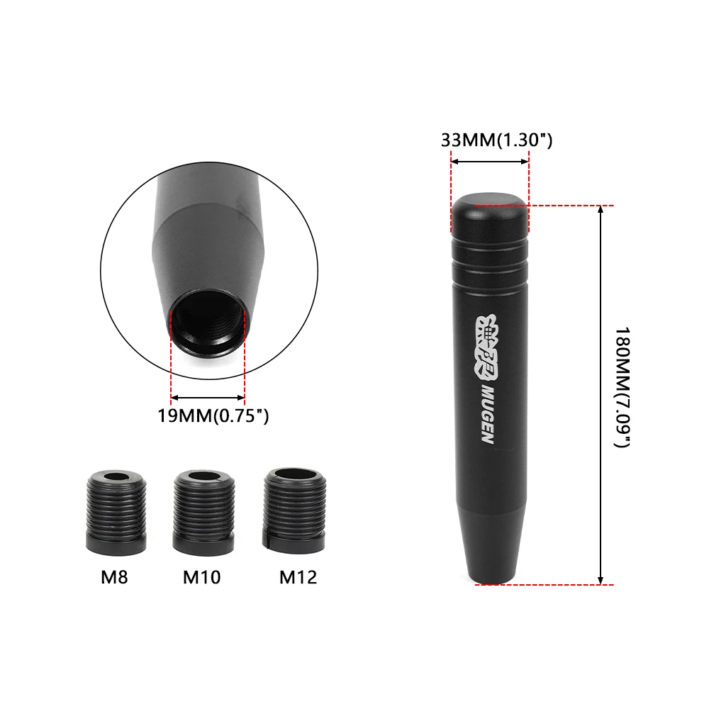 Universal 9/13/18cm Lever Shifter JDM Car Tuning Red Black Gold Silver Aluminum Mugen Gear Shift Knob